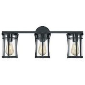 1OVE Decors Joakim 3-Light Vanity Industrial Metal Interior Vanity Black Finish